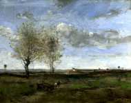 Jean-Baptiste-Camille Corot - A Wagon in the Plains of Artois